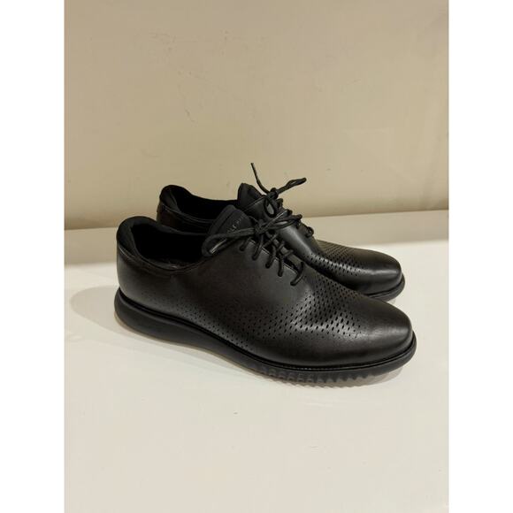 Cole Haan 2.ZeroGrand Laser Wing Oxford Sneakers Black Leather Men's 11.5 W - Picture 2 of 7